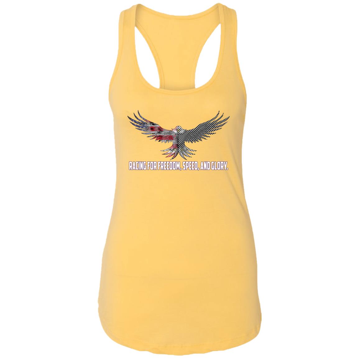 Racing For Freedom, Speed, And Glory Ladies Ideal Racerback Tank