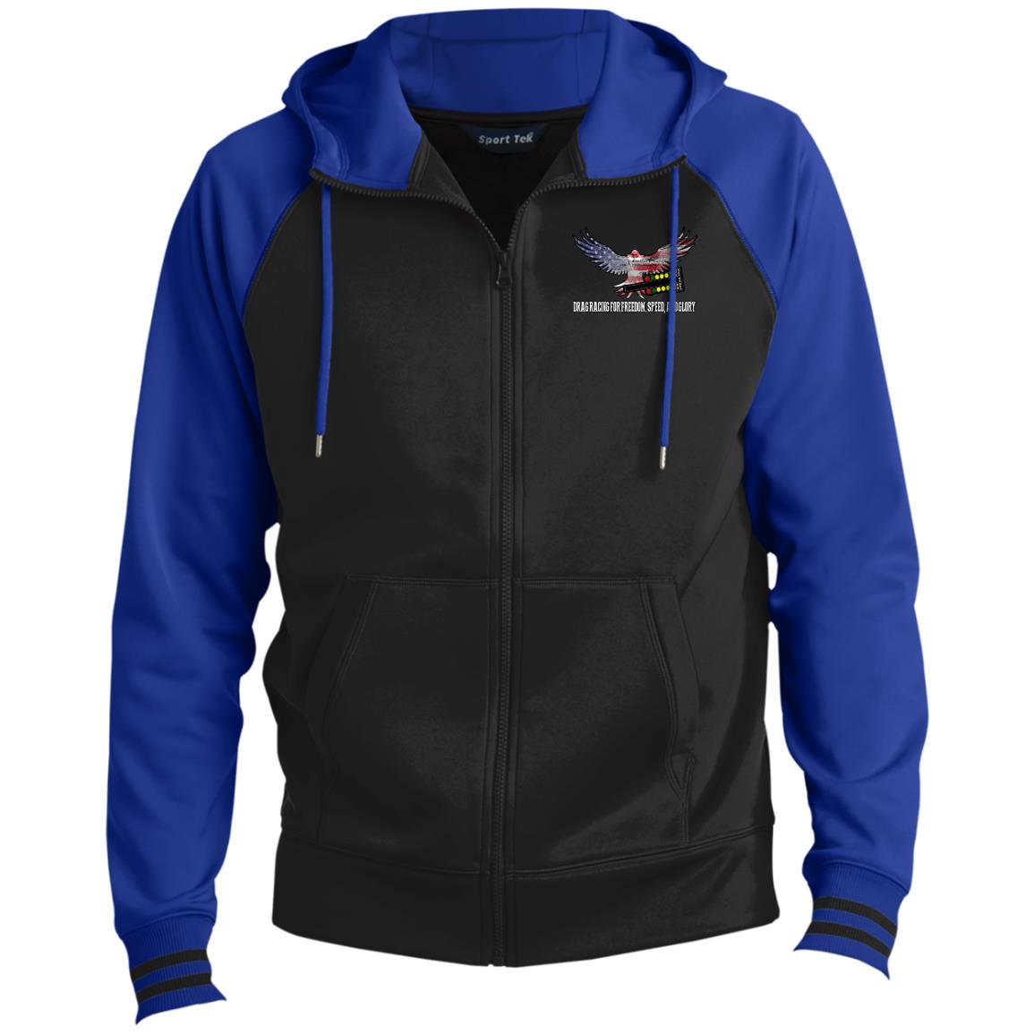 Drag Racing for Freedom, Speed, and Glory Men's Sport-Wick® Full-Zip Hooded Jacket