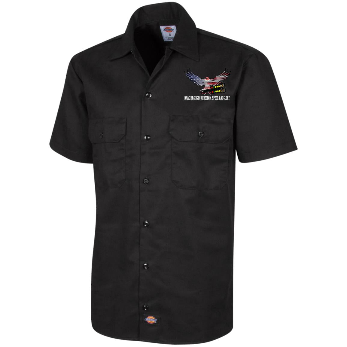 Drag Racing for Freedom, Speed, and Glory Dickies Men's Short Sleeve Workshirt