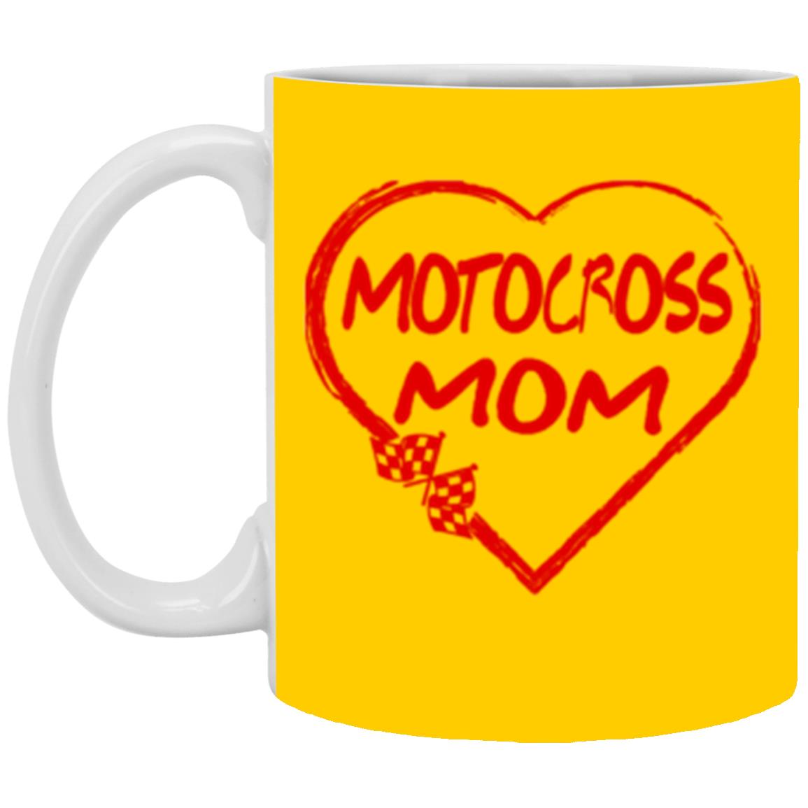 Motocross Mom Heart 11 oz. White Mug