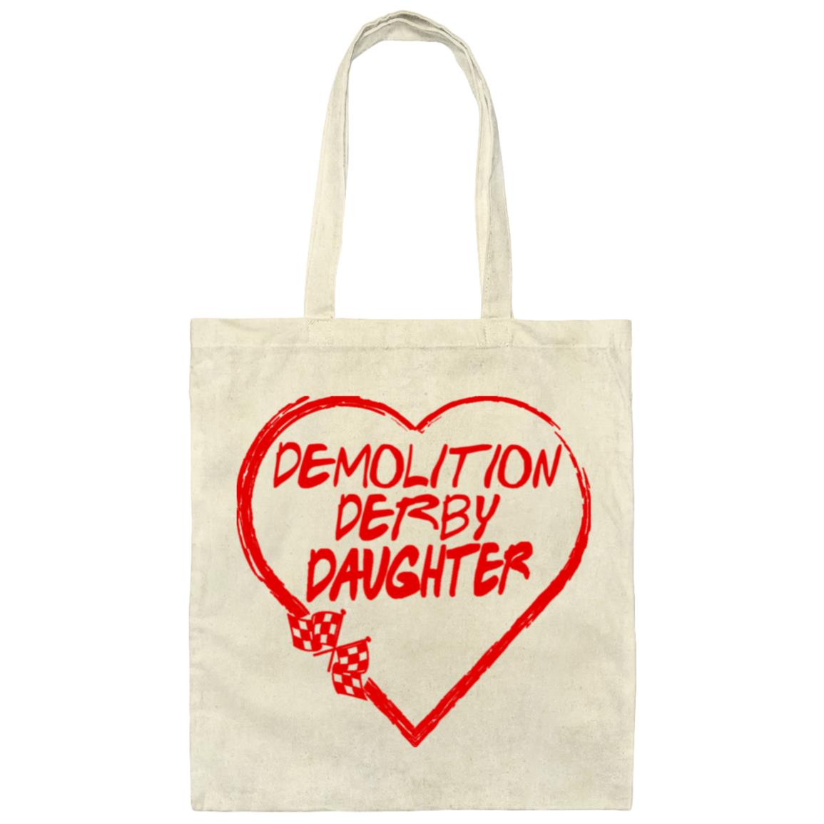 Demolition Derby Daughter Heart Canvas Tote Bag