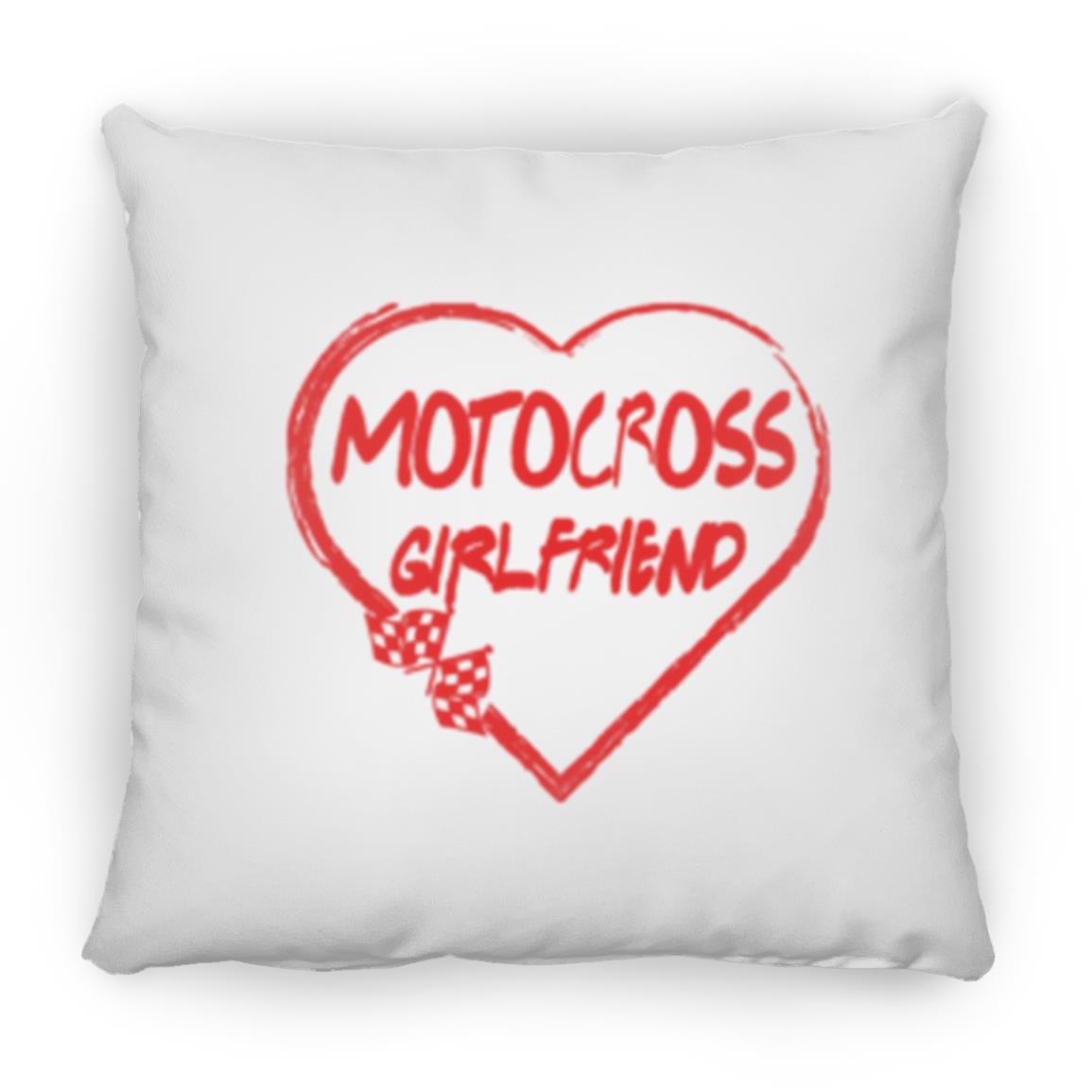 Motocross Girlfriend Heart Large Square Pillow