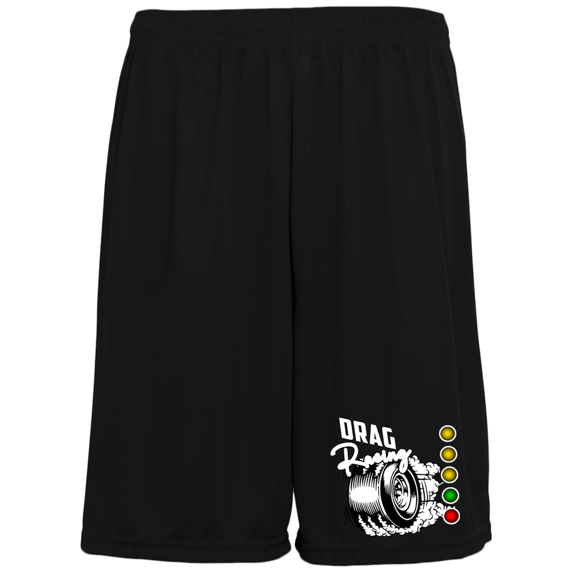 Drag Racing Moisture-Wicking Pocketed 9 inch Inseam Training Shorts