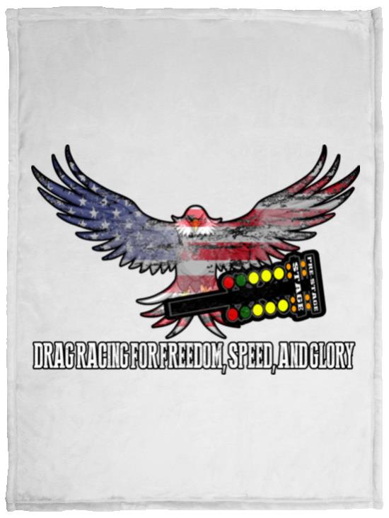 Drag Racing for Freedom, Speed, and Glory Cozy Plush Fleece Blanket - 30x40