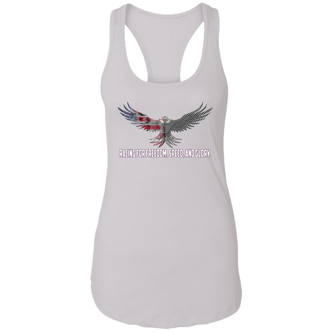 Racing For Freedom, Speed, And Glory Ladies Ideal Racerback Tank
