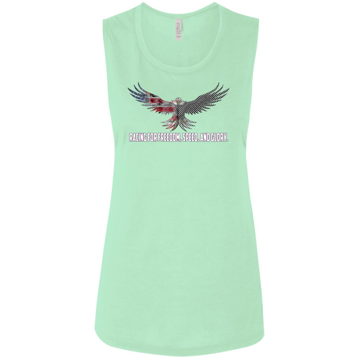 Racing For Freedom, Speed, And Glory Ladies' Flowy Muscle Tank