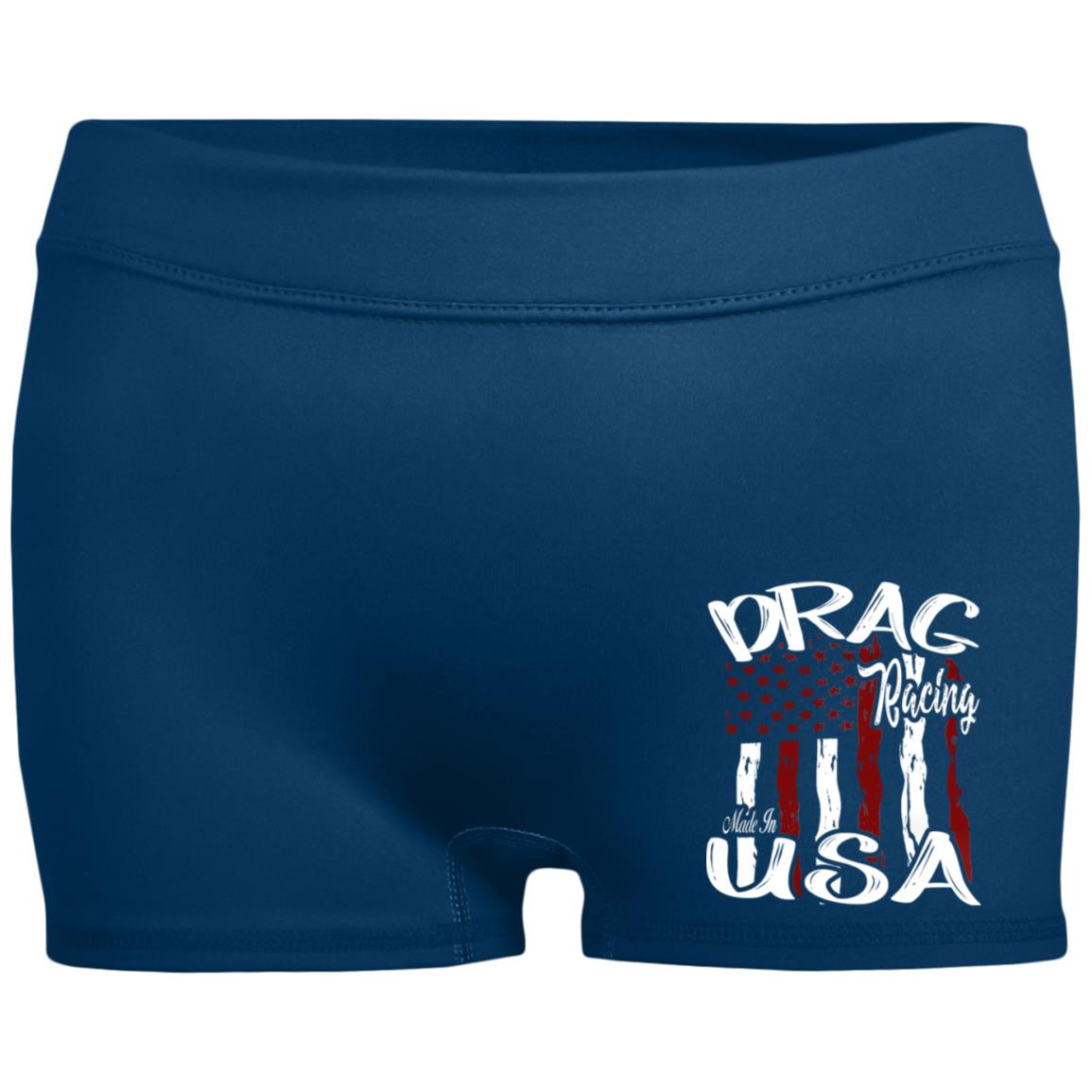 Drag Racing Made In USA Ladies' Fitted Moisture-Wicking 2.5 inch Inseam Shorts