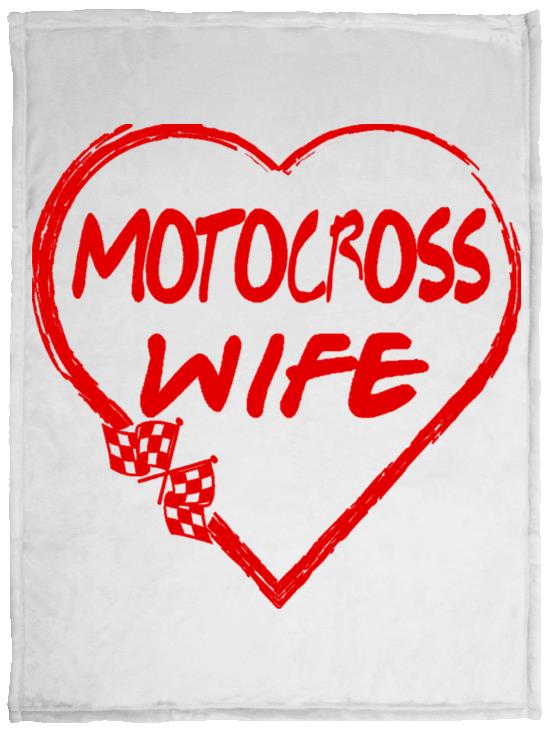 Motocross Wife Cozy Plush Fleece Blanket - 30x40