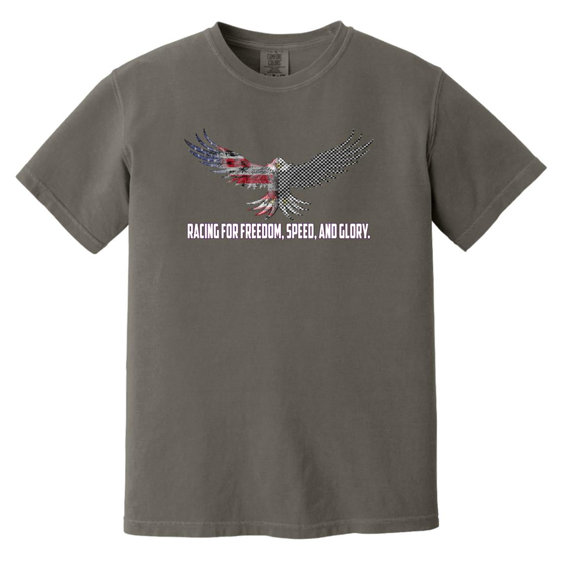 Racing For Freedom, Speed, And Glory Heavyweight Garment-Dyed T-Shirt