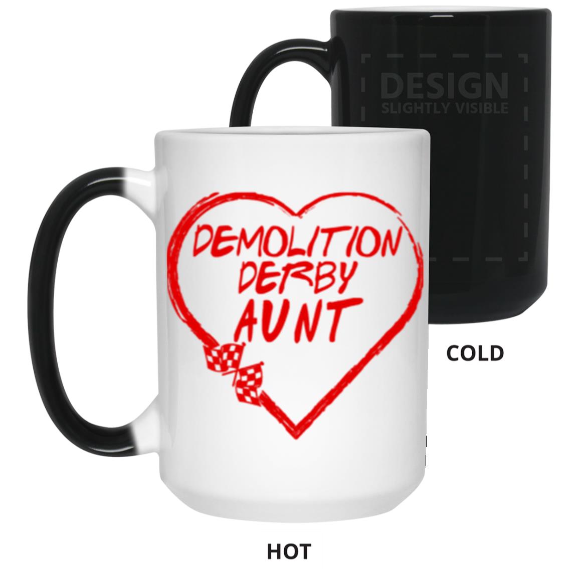 Demolition Derby Aunt Heart 15 oz. Color Changing Mug