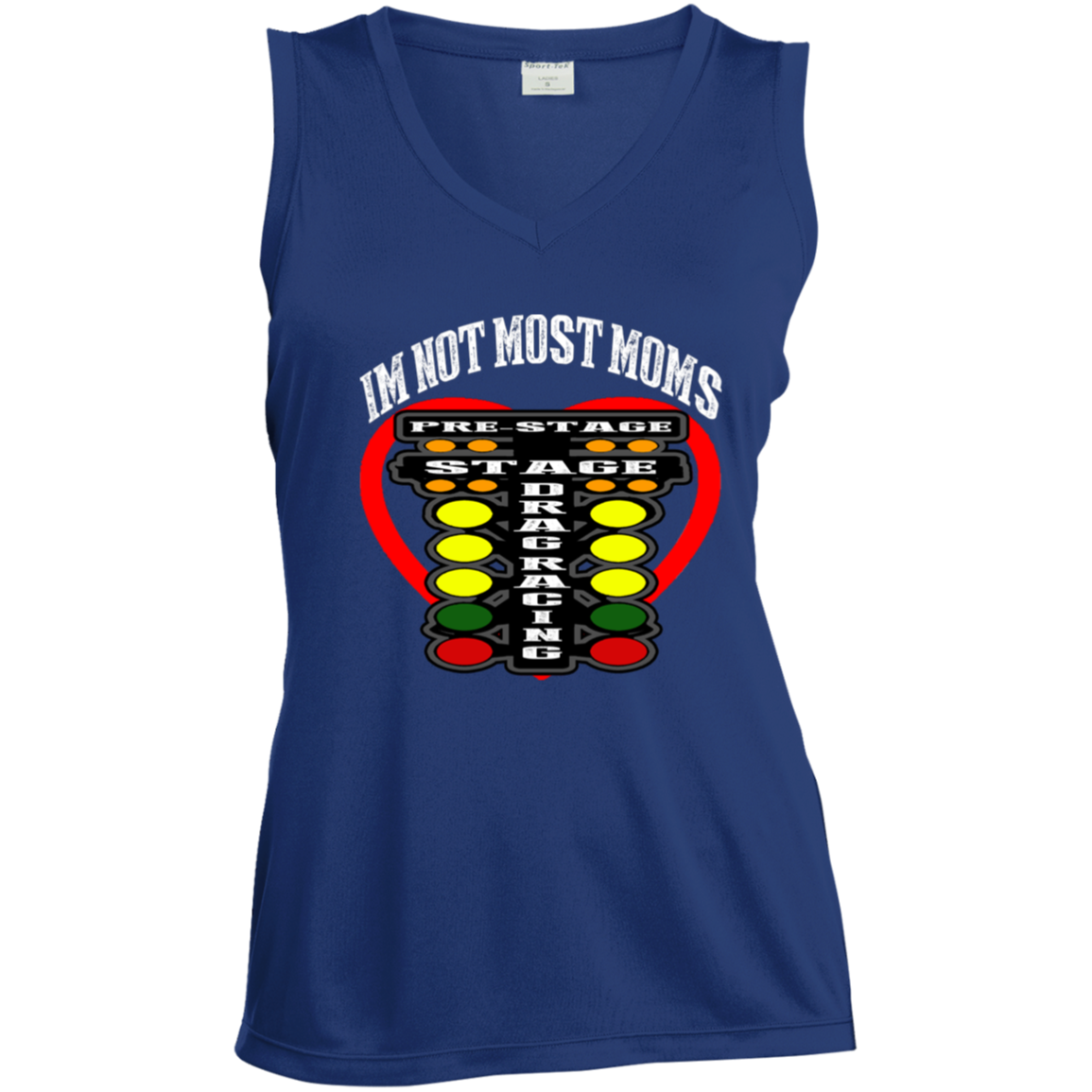 I'm Not Most Moms Drag Racing Ladies' Sleeveless V-Neck Performance Tee