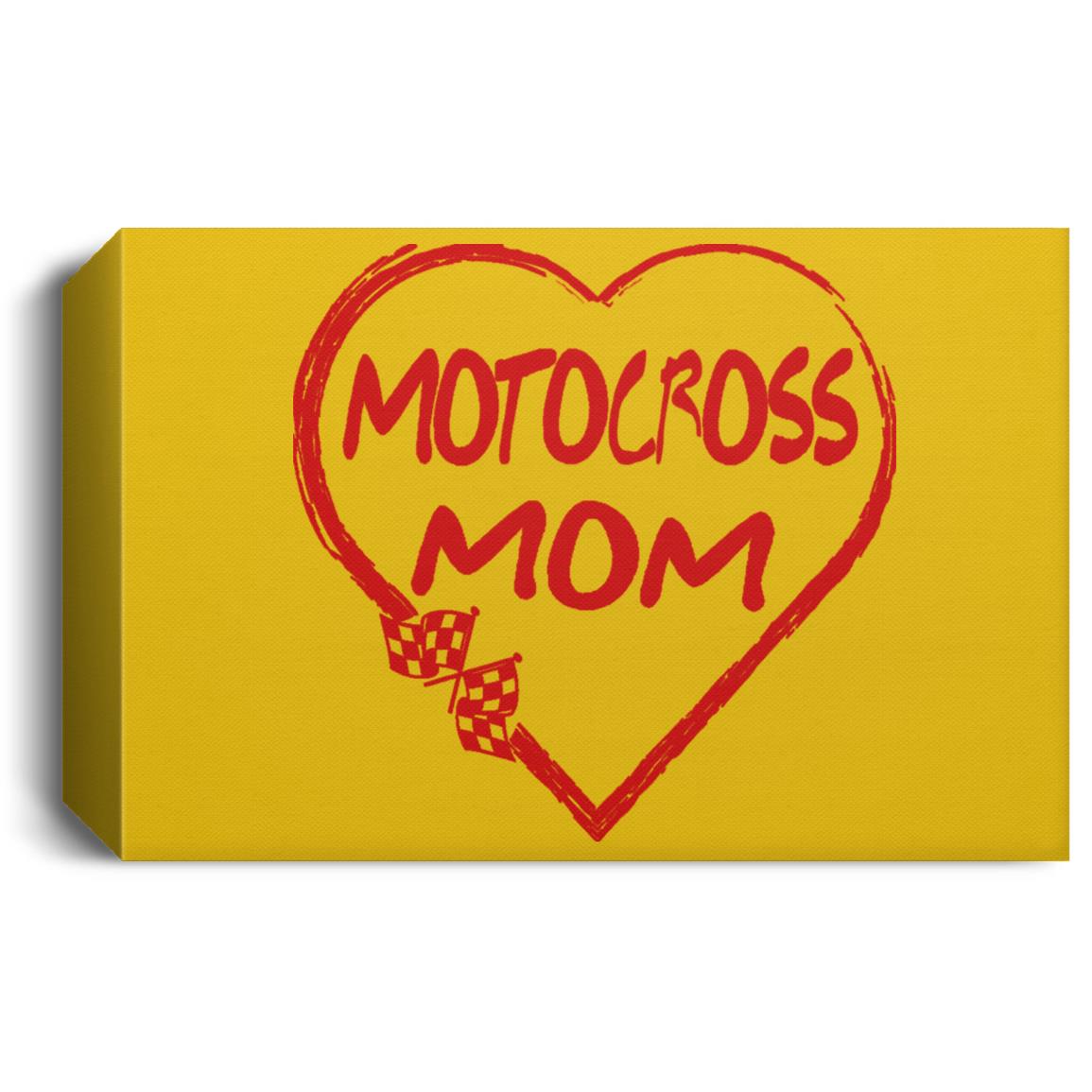 Motocross Mom Heart Deluxe Landscape Canvas 1.5in Frame