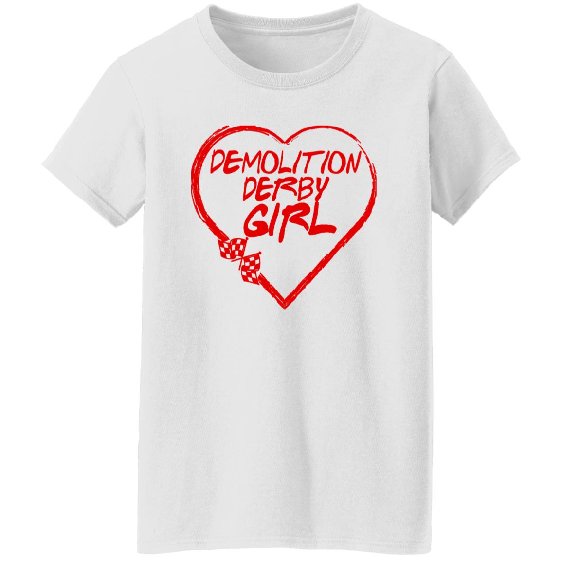 Demolition Derby Girl Heart Ladies' 5.3 oz. T-Shirt