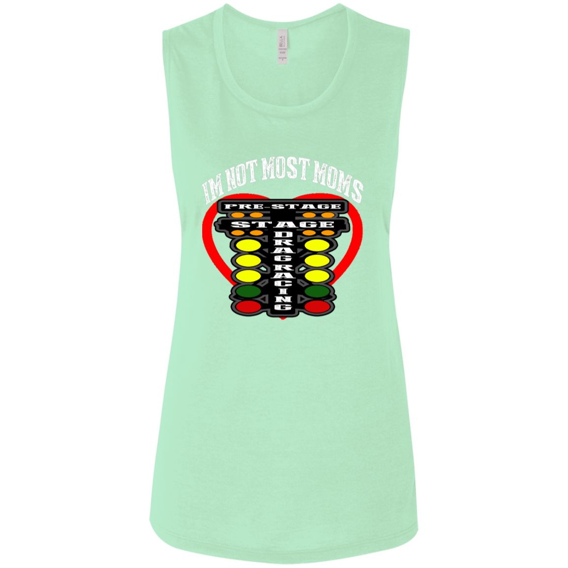 I'm Not Most Moms Drag Racing Ladies' Flowy Muscle Tank