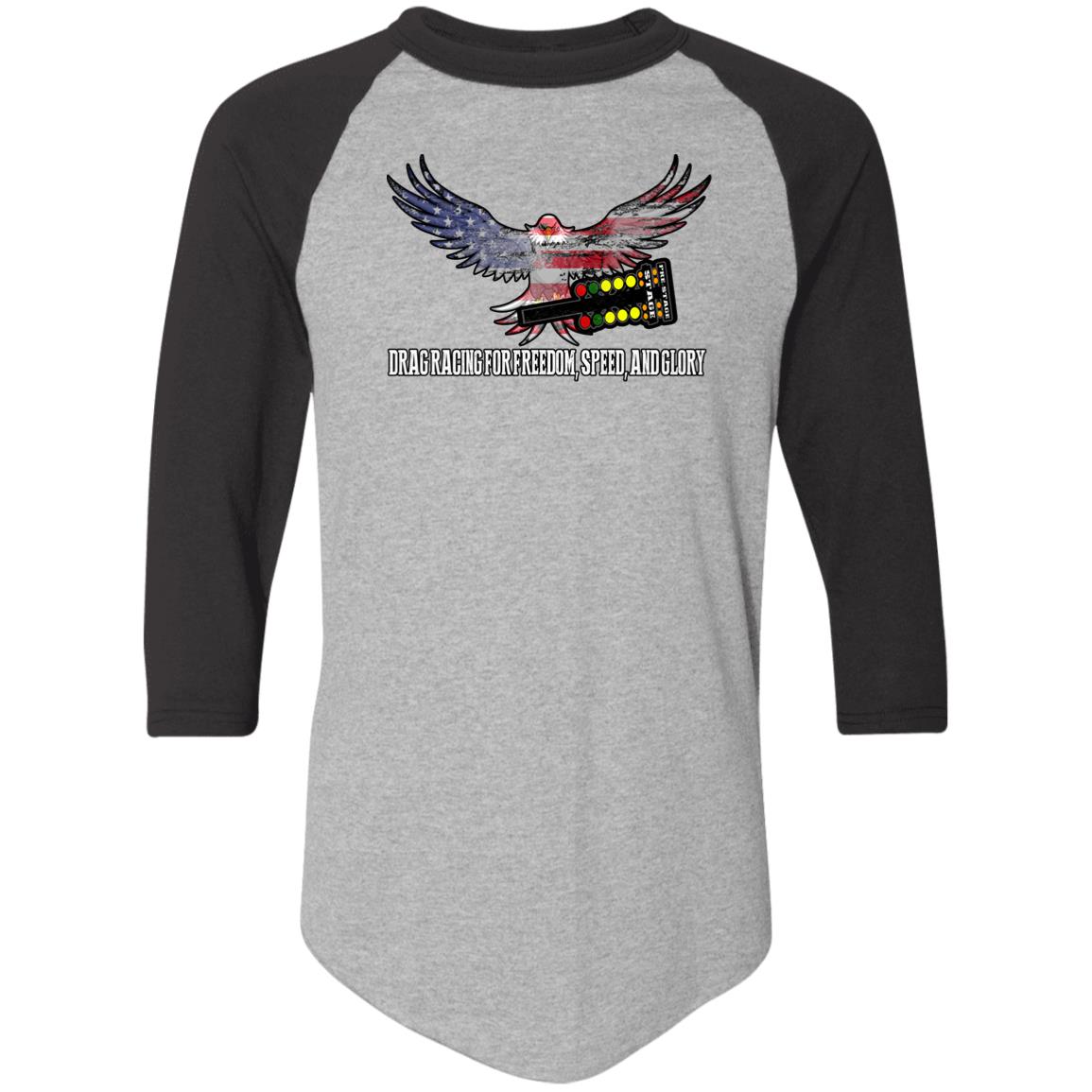 Drag Racing for Freedom, Speed, and Glory Colorblock Raglan Jersey