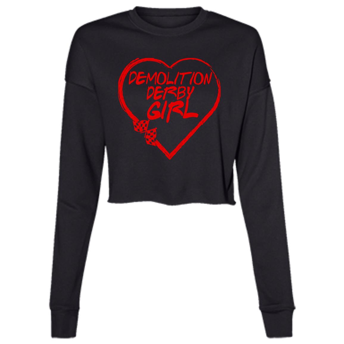 Demolition Derby Girl Heart Ladies' Cropped Fleece Crew