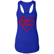 Drag Racing Mom Heart Ladies Ideal Racerback Tank