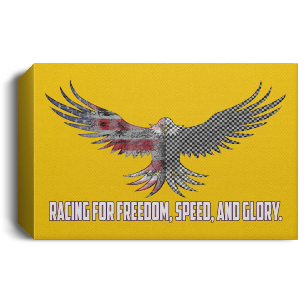 Racing for Freedom, Speed, and Glory Deluxe Landscape Canvas 1.5in Frame