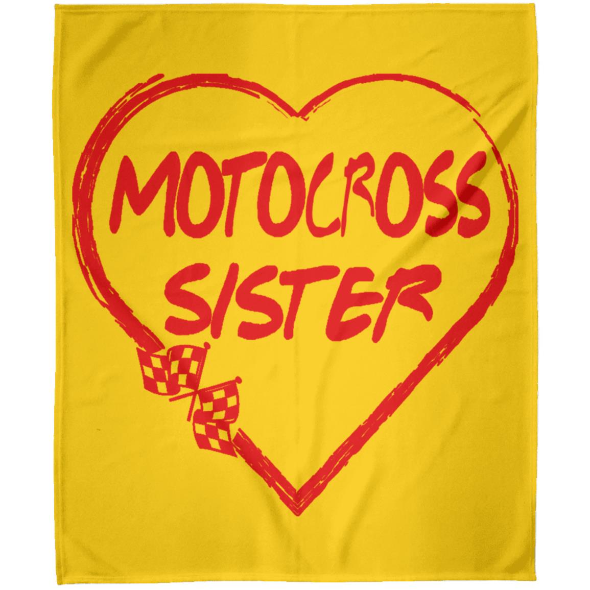 Motocross Sister Heart Arctic Fleece Blanket 50x60