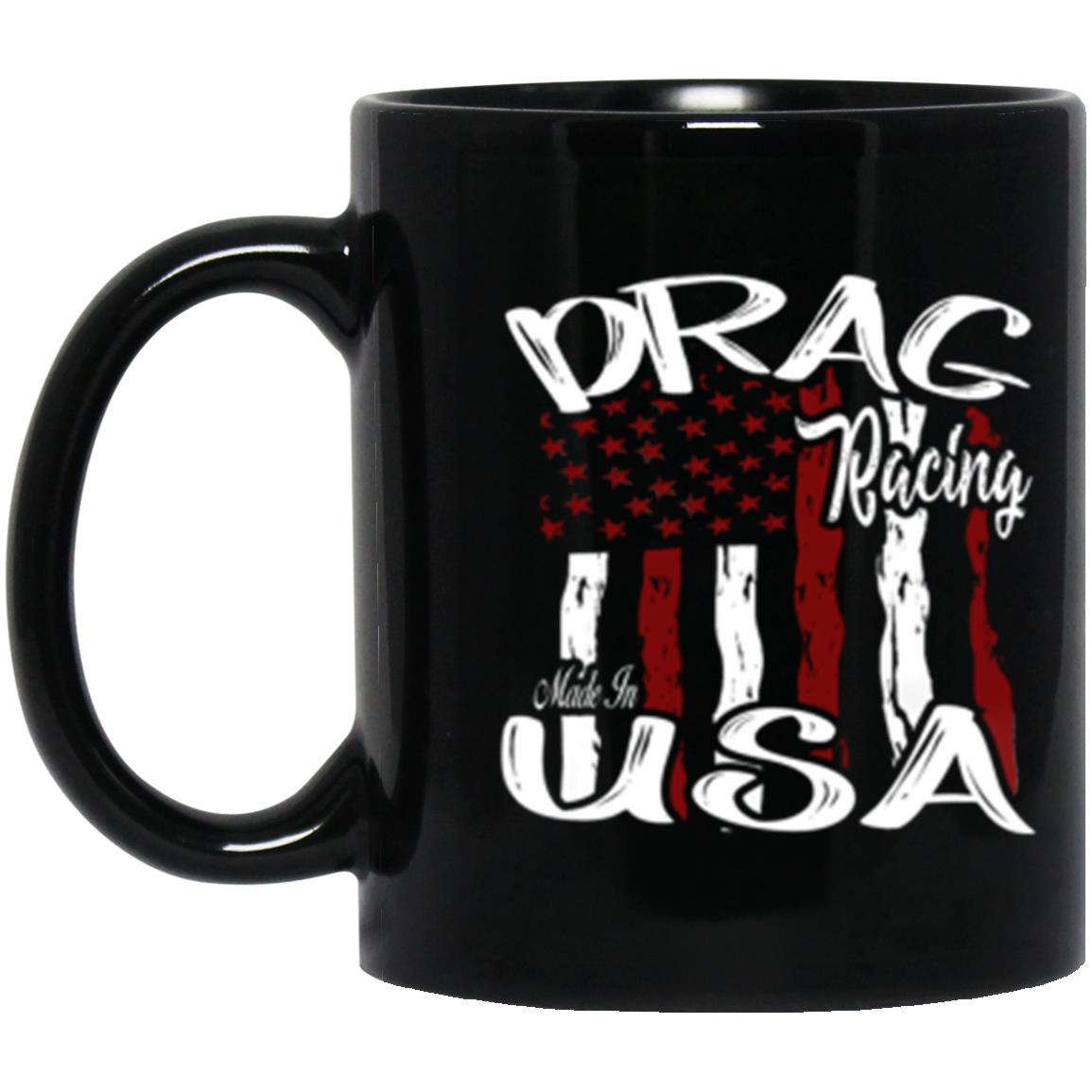 Drag Racing Made In USA 11 oz. Black Mug