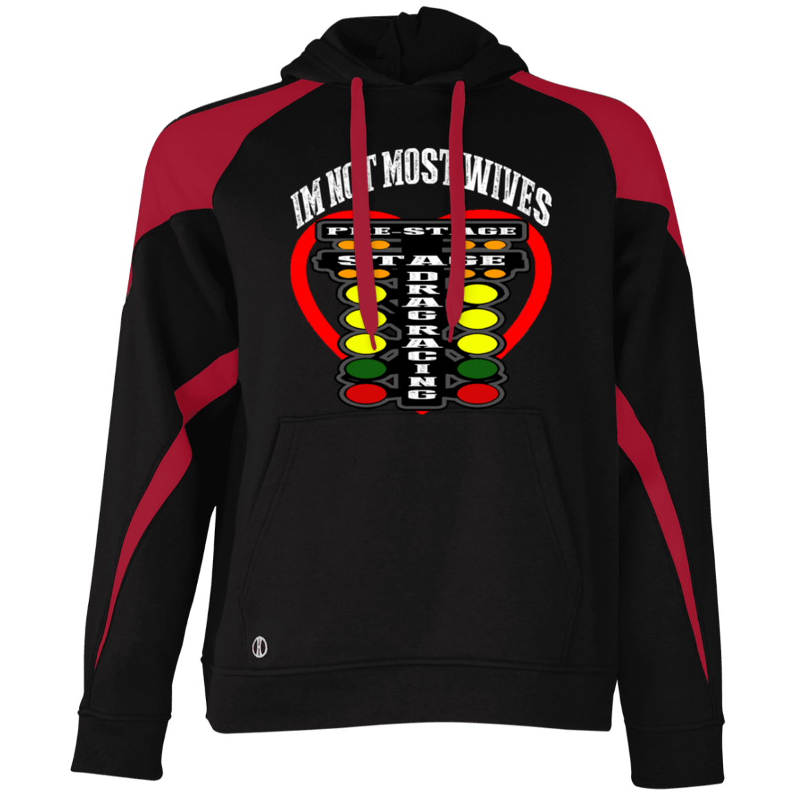 I'm Not Most Wives Drag Racing Athletic Colorblock Fleece Hoodie