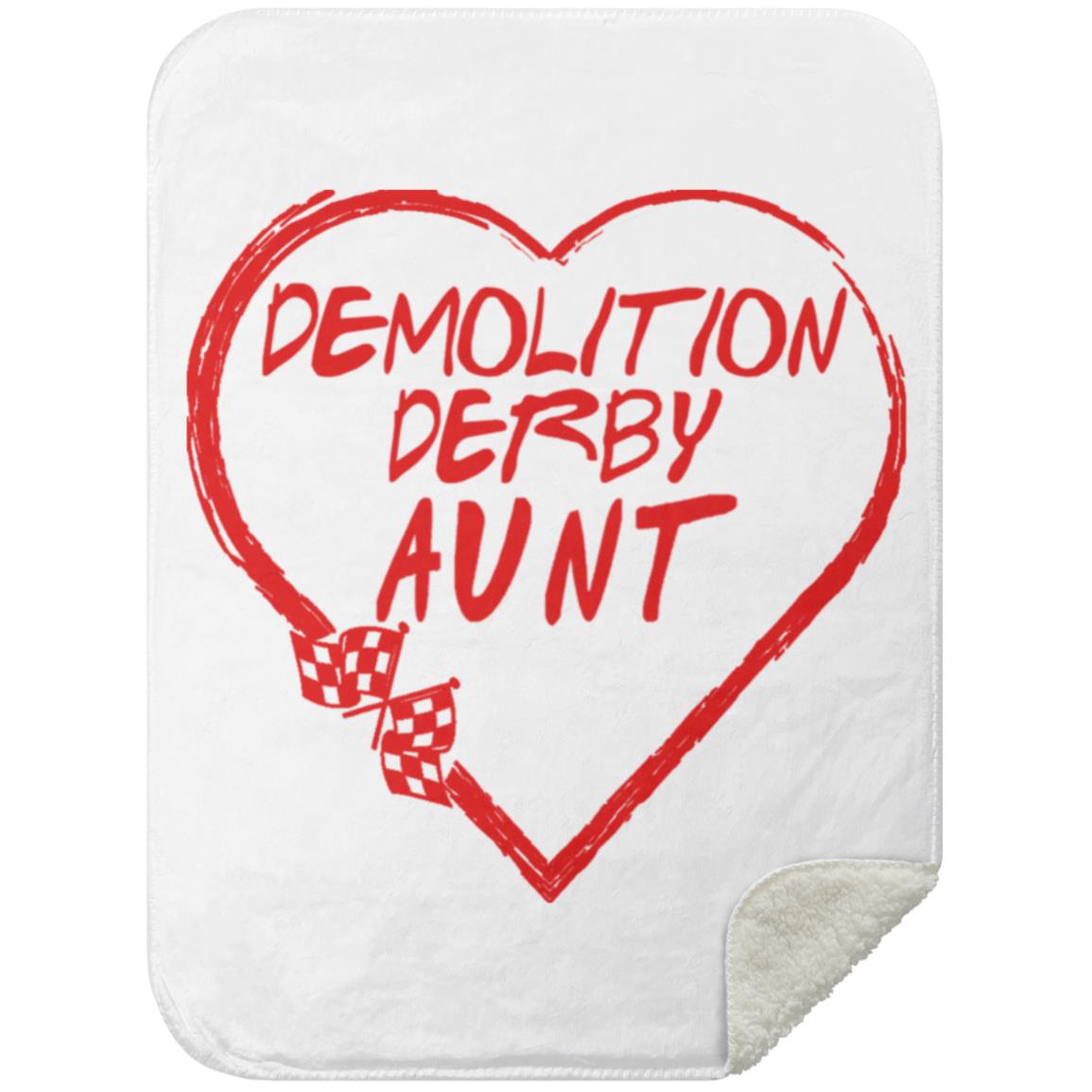 Demolition Derby Aunt Heart Mink Sherpa Blanket 30x40
