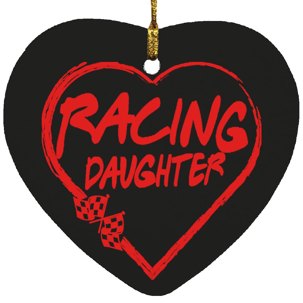 Racing Daughter Heart Heart Ornament