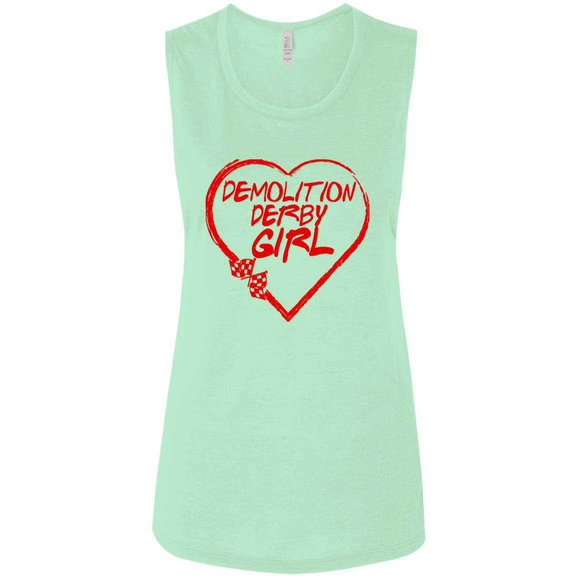 Demolition Derby Girl Heart Ladies' Flowy Muscle Tank