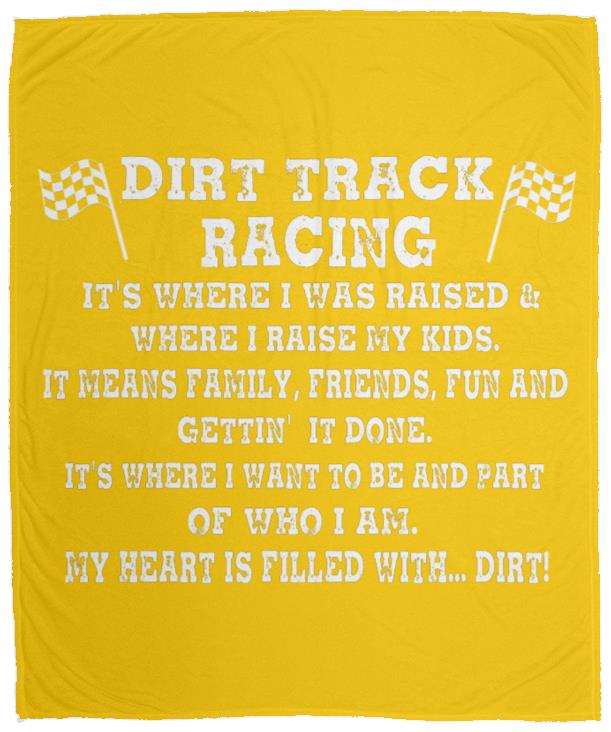 Dirt Track Racing It's Where I Was Raised Cozy Plush Fleece Blanket - 50x60