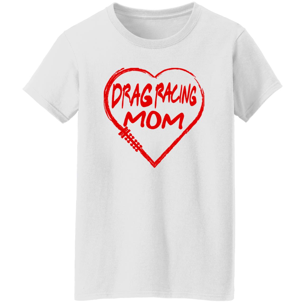 Drag Racing Mom Heart Ladies' 5.3 oz. T-Shirt