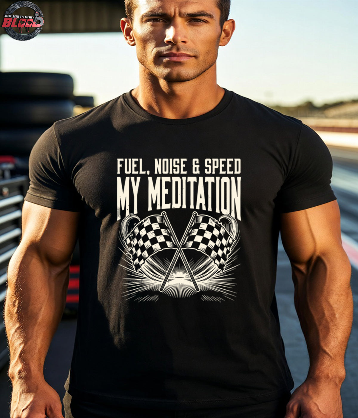 Fuel, Noise & Speed: My Meditation – Premium Racing T-Shirt & Hoodie