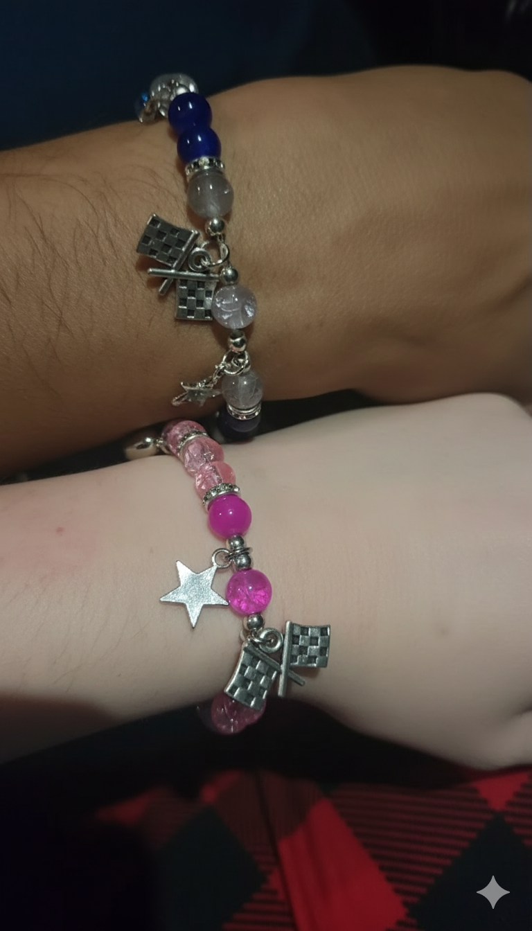 🏁 Checkered Flag Racing Bracelets (Set of Two)