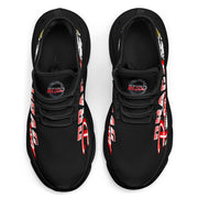 Handcrafted Drag Racing M-Sole sneakers featuring a custom "Drag Racing" graphic, a starting line Christmas tree, and a smoking tire design on breathable mesh.