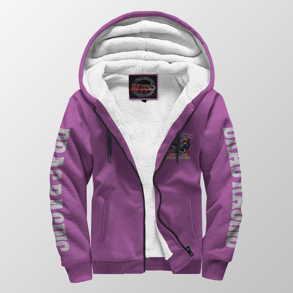 I'm The Woman Who wants to Hear Those Four Words Let's Go Drag Racing Sherpa Jacket Pink