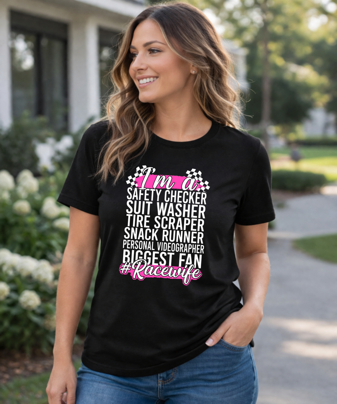 I’m A Safety Checker Racewife T-Shirts – Premium Custom Motorsports Apparel