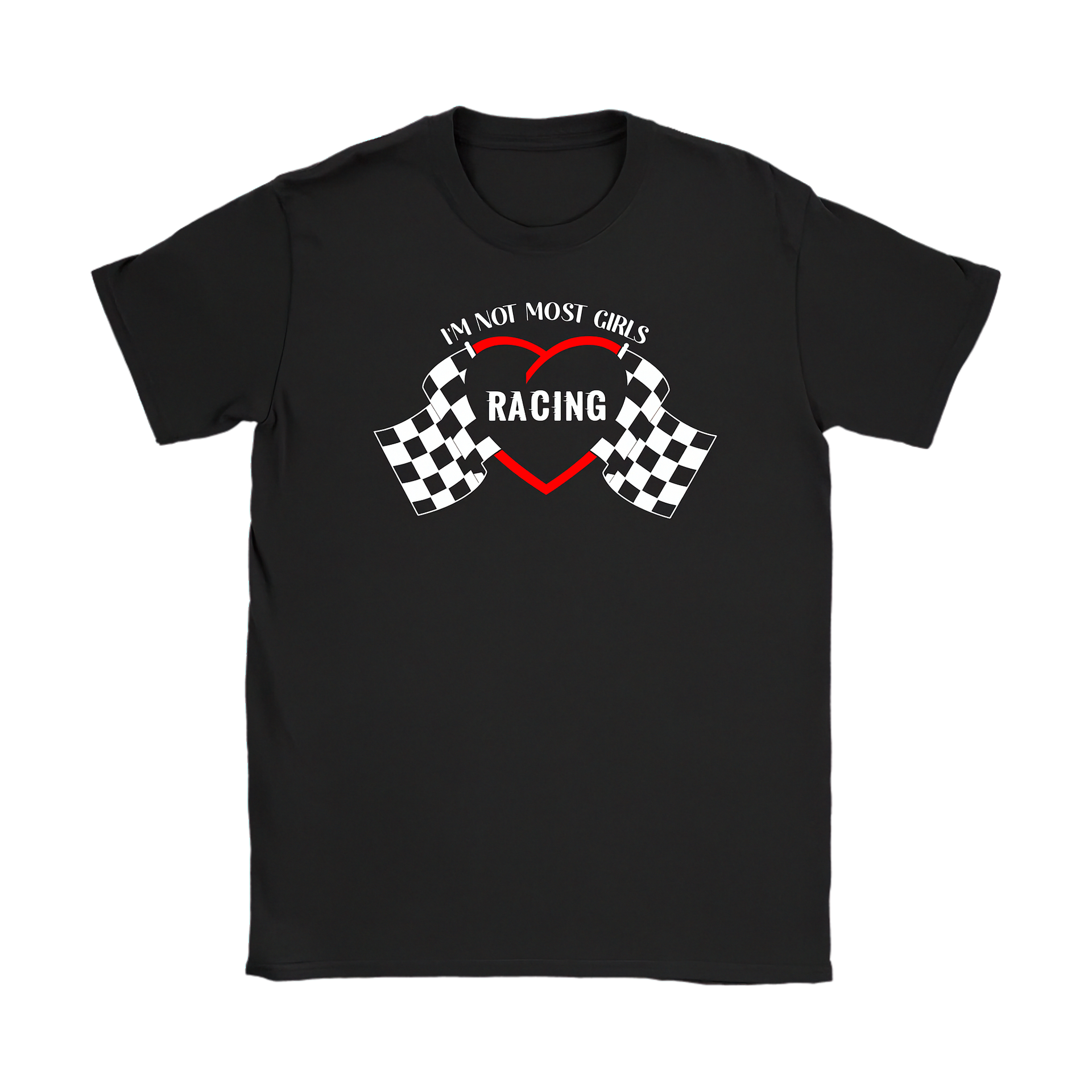 I_m_Not_Most_Girls_Women_s_Racing_T-Shirt-