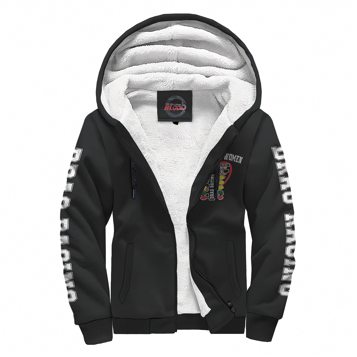 Hoodie with skull pattern on a white background