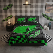 Late Model Bedding Set | Green | Dirt Late Model Motorsport Home Decor | RIIMB