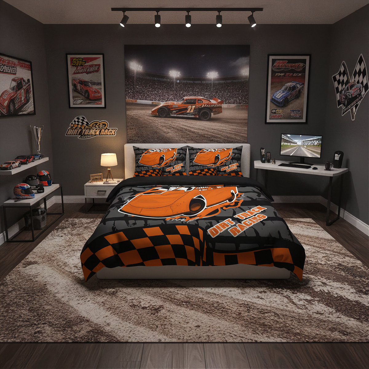 Late_Model_Bedding_Set_Orange_Dirt_Late_Model_Race_Day_Decor