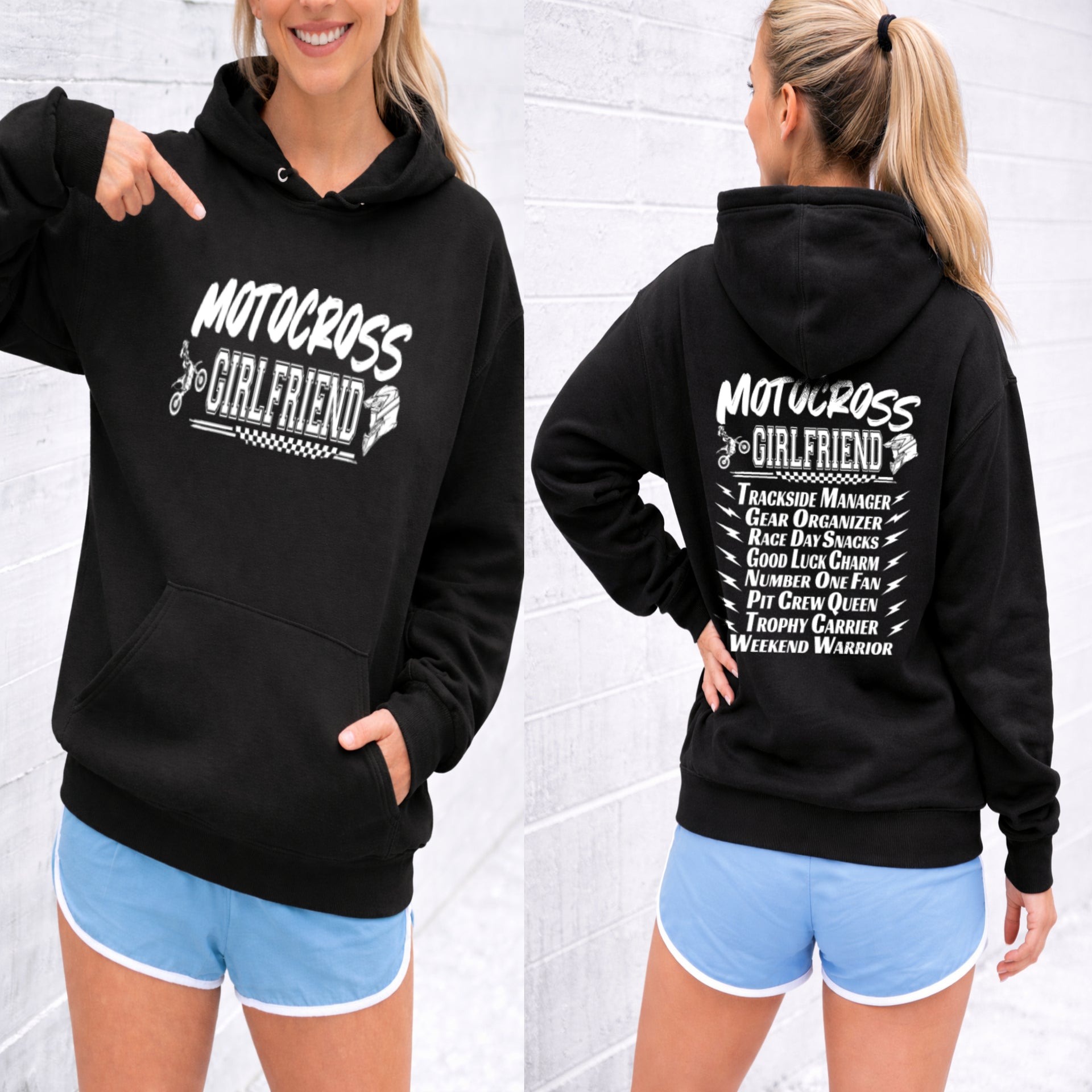 Motocross Girlfriend Pit Crew Queen Sweatshirts – Premium Moto Lifestyle Apparel