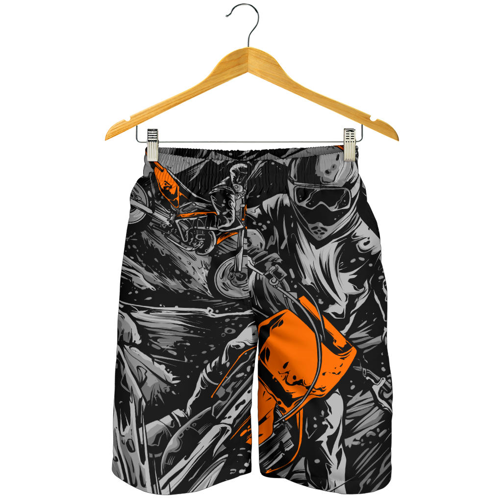 Motocross Men's Shorts in a custom-made racing style featuring moisture-wicking fabric, antibacterial technology, and an adjustable drawstring waistband for dirt bike riders.
