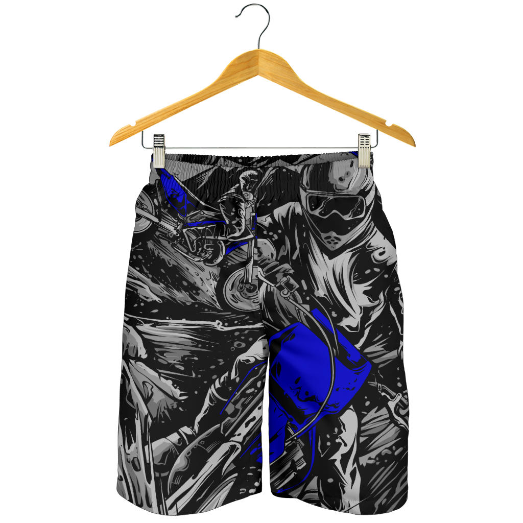 Motocross Men's Shorts in a custom-made racing style featuring moisture-wicking fabric, antibacterial technology, and an adjustable drawstring waistband for dirt bike riders.