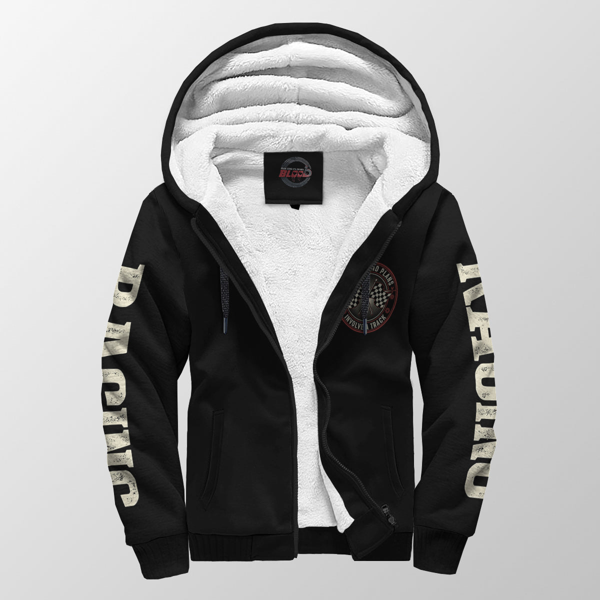 My Weekend Plans Involve a Track Sherpa Jacket – Premium Racing Hoodie