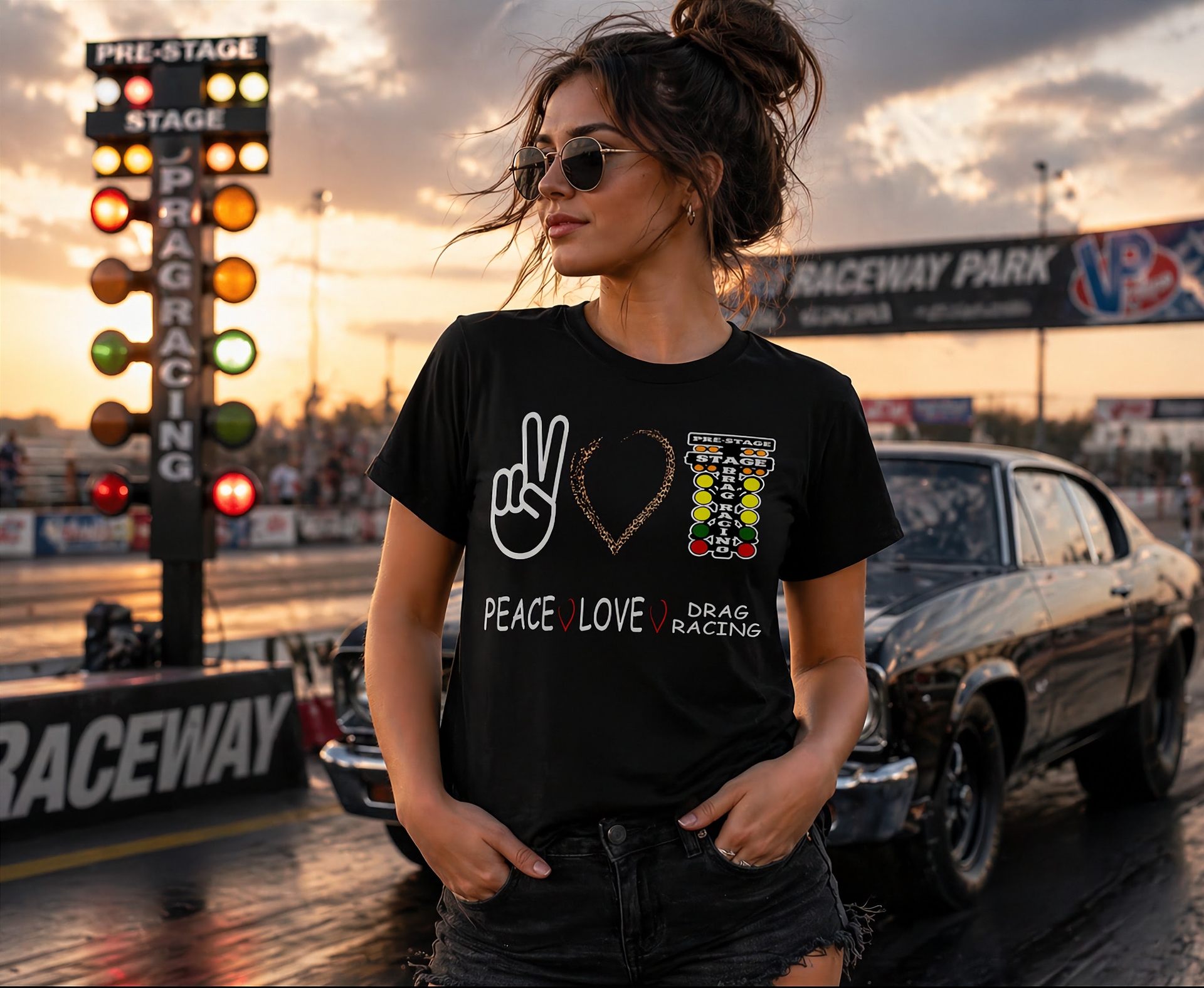 Peace Love Drag Racing T-Shirts