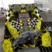 Personalized_Drag_Racing_Bedding_Set_Your_Car_On_A_Yellow_Base_RIIMB