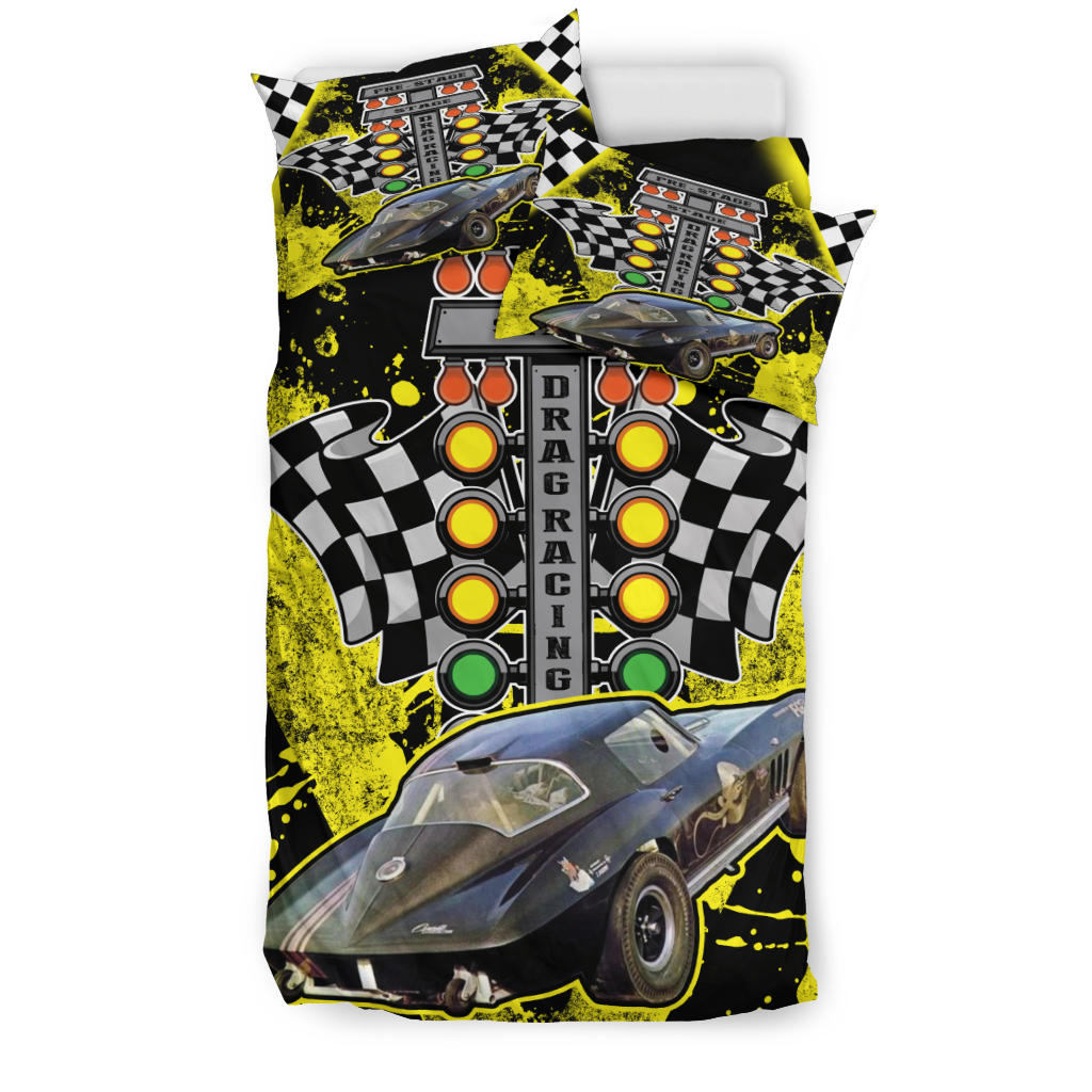 Personalized_Drag_Racing_Bedding_Set_Your_Car_On_A_Yellow_Base_RIIMB