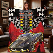 Personalized Drag Racing Blanket | Your Car, Your Name, Your Colors | RIIMB