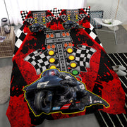 Personalized Drag Racing Motorcycle Bedding Set