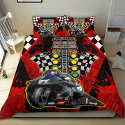 Personalized Drag Racing Motorcycle Bedding Set