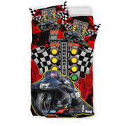 Personalized Drag Racing Motorcycle Bedding Set